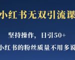 不用发视频发视频，小红书无双课一天引50+女粉，，小白也很容易上手拿到结果【仅揭秘】