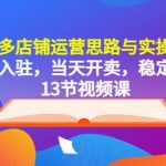拼多多店铺当天入驻，当天开卖，稳定出单运营思路与实操干货，（13节课）