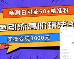 闲鱼引流高阶玩法3.0，亲测日引50+精准粉，，实操变现3000元【揭秘】