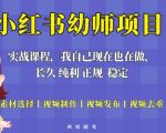 小红书幼师项目单天200-700的虚拟），长久稳定正规好操作！