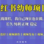 小红书幼师项目单天200-700的虚拟），长久稳定正规好操作！