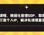 打造个人IP，私域实操课程，、裂变、复购、转粉、打造个人IP，解决私域增量变现问题