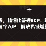 打造个人IP，私域实操课程，、裂变、复购、转粉、打造个人IP，解决私域增量变现问题