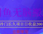 闲鱼项目不用动脑简单照着做，冷门长久项目，日收益200【揭秘】