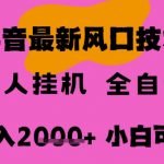 最新抖音无人直播挂G掘金，纯暴力项目，小白可玩，长期稳定，全自动运行日入2k+，可批量操作【揭秘】