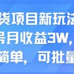 AI带货项目新玩法，实测单号月收益3W，小白操作简单，可批量起号