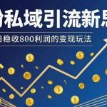 男粉私域引流新思路，单日稳收8张利润的变现玩法