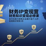 财务IP变现营，财务知识变现必修课，全方位助力财务从业者打造个人IP，实现知识变现