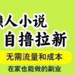 懒人小说自撸拉新，无需流量，一个账号一条作品就可以打爆收益，在家也能轻松做的副业【揭秘】