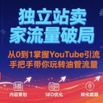 独立站卖家流量破局：从0到1掌握YouTube引流，手把手带你玩转油管流量