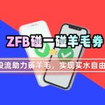 ZFB碰一碰无门槛券_投流助力薅羊毛，实现买水自由~