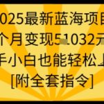 2025最新蓝海项目一个月变现1w+新手小白也能轻松上手【附全套指令】