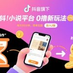 抖音旗下小说平台0撸新玩法，每天挂G60分钟，简单无脑，日入2张【揭秘】