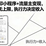 去水印小程序+流量主变现，收益无上限，执行力决定收入