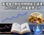 高净值人群短视频赋能实操课，从0-1打造“财富管理”IP