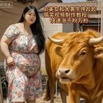 AI美女和大黄牛摔跤搞笑荒诞视频制作教程，快速涨千粉万粉