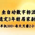 全自动数字标注，稳定3年的蓝海项目，居家也能矩阵开干的副业，单机日入3张+【揭秘】