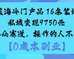 蓝海冷门产品：16条笔记私域变现9750米小众赛道，操作的人不多
