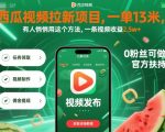 西瓜视频拉新项目，一单13米，有人悄悄用这个方法，一条视频收益2.5w+（附详细教程）