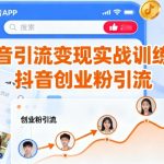 抖音引流变现实战训练营，抖音创业粉引流