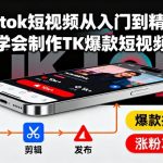 Tiktok短视频从入门到精通，学会制作TK爆款短视频