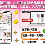 虚拟第三期：小红书虚拟单品服务玩法+细分铺货玩法，0成本，人人可操作