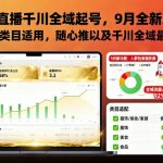 抖音直播千川全域起号，9月全新玩法，大部分类目适用，随心推以及千川全域最新打法