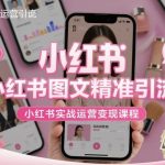 小红书图文精准引流，小红书实战运营变现课程