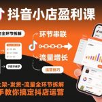 抖音小店盈利课-选品-上架-发货-流量全环节拆解，手把手教你搞定抖店运营