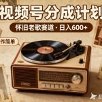 靠8090老歌在视频号“躺賺”，日入6张+，这些神曲播一次賺一次