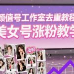颜值号工作室去重教程，美女号涨粉教学