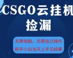 CSGO云挂G全自动捡漏，最新独家玩法，无需电脑操作，新手小白日入5张+【揭秘】