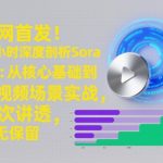全网首发！10小时深度剖析Sora 2.0：从核心基础到AI视频场景实战，一次讲透，毫无保留