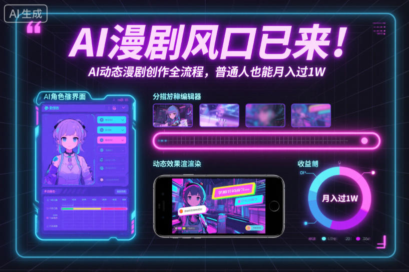 AI漫剧风口已来!AI动态漫剧创作全流程,普通人也能月入过1W