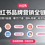小红书品牌营销全链路，从0到1起盘、爆文打造、团队搭建到高效投放的全链路策略