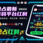 抢占最新首码平台红利，每个广告保底0.2-0.4，单机日撸80米，矩阵操作月入1W【揭秘】