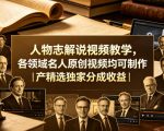 人物志解说视频教学，各领域名人原创视频均可制作丨精选独家分成收益（更新0430）