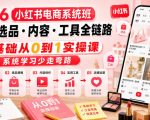 2026小红书电商系统班开店・选品・内容・工具全链路，零基础从0到1实操课，系统学习少走弯路