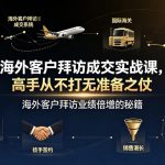 海外客户拜访成交实战课，高手从不打无准备之仗，海外客户拜访业绩倍增的秘籍