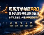淘系开单秘籍PRO，量身定制淘天实战陪跑计划，告别做店迷茫、快速突破运营瓶颈期（2026年6月22日）